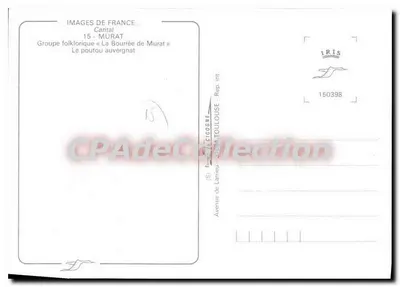 Niños en trajes tradicionales — Grupo folclórico « La Bourrée de Murat » — Ediciones de Larrieu, Toulouse — Reverso
