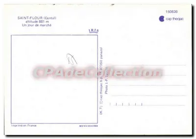 Marché à Saint-Floir — Cantal — éditeur IRIS, n° 150836 — Verso