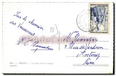 Vierzon — Stary most i stare domy — Wydawnictwo Glatigny nr 18 — Rewers