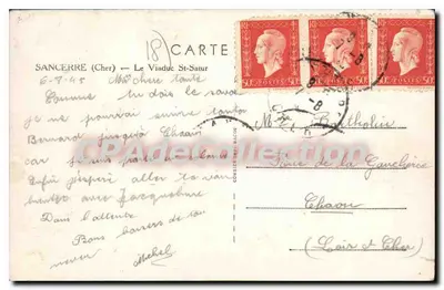 Sancerre (Cher) — Most Viaduc Saint-Saturnin — Kartka pocztowa — Rewers