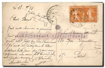 Châteauneuf-sur-Cher — Het Kasteel en de Molen Bateau — A.G. n°57 — Achterkant