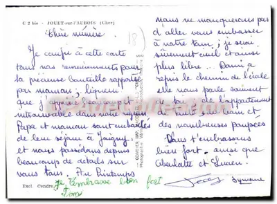 Douet-sur-Cher — vista panorâmica — COMBIER IMP. (C 2 bis) — Verso