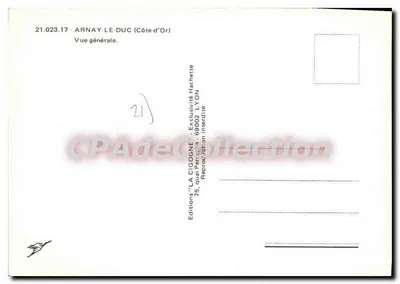 Arnay-le-Duc — Vista geral — Edições La Cigogne — Verso