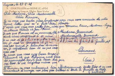 Chatillon-sur-Seine — A Ponte do Lobo e a Igreja de São Vorles — CPAdeCollection — Verso