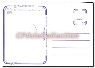 Chatillon-sur-Seine — A fonte da Place Marmont — Edição La Cigogne — Verso