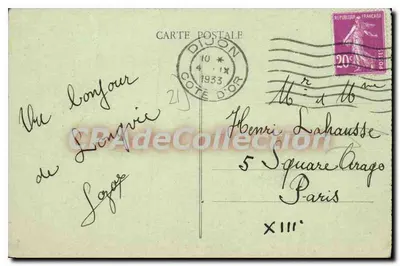 Dijon — Kąt Place Darcy i Boulevard Sévigné — P. H., Dijon, nr 122 — Rewers