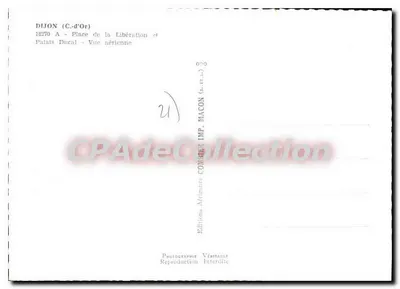 Dijon (C.-d'Or) — Praça da Liberdade e Palácio Ducal — Vista aérea — Edições Véritaulle — Verso
