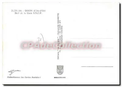 Hala stacji S.N.C.F. w Dijon — Wydawnictwo Diplomate — nr 21.231.186 — Rewers