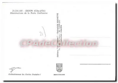 Dijon — Oświetlenie Porty Guillaume — Wydawnictwo Hachette — Rewers