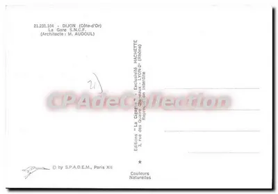 La Cigogne — Gare S.N.C.F. w Dijon — Wydawnictwo S.P.A.D.E.M. — Rewers