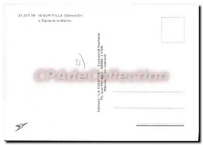 Is-sur-Tille — A Igreja e a Prefeitura — Edições 'LA CIGOGNE' — Verso
