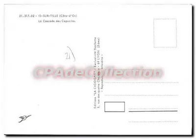 A Cascata dos Capuchinhos — Is-sur-Tille (Côte-d'Or) — Edições 'LA CIGOGNE' — Verso