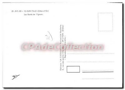 Is-sur-Tille — Brzegi Ignon — Wydawnictwo 'LA CIGOGNE' Lyon — Rewers