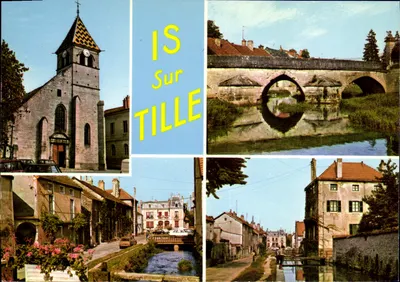Is-sur-Tille — vista da cidade e do ponte — Edições 'LA CIGOGNE' n°21.317.17