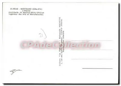 L'Ospedale di Montbard — Côte-d'Or — Edizioni 'La Cigogne' — Verso
