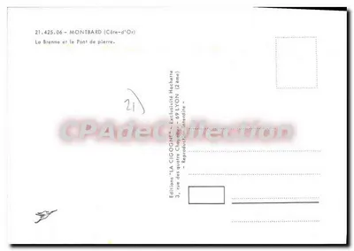 Montbard (Côte-d'Or) — La Brenne i Most kamieniany — Wydawnictwo LA CIGOGNE — Rewers