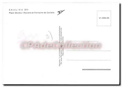 Saulieu — Plein van de Dokter Roclore en Fontein van Caristie — Uitgaven LA CIGOGNE — Achterkant
