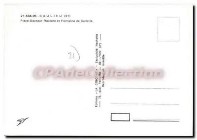 Saulieu — Piazza del Dottor Rocloire e Fontana di Caristie — Edizioni LA CIGOGNE — Verso