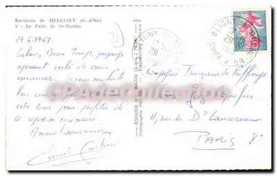Alrededor de Méloisey (Côte-d'Or) — El Pozo de San Martín — Combière, Imp. Macon — Reverso