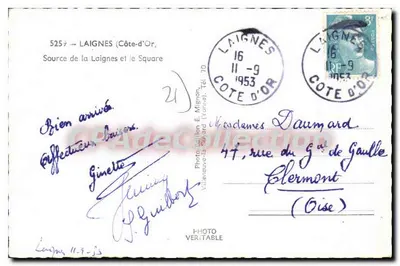 Laignes (Côte-d'Or) — Źródło Laignes i plac — É. Mignon — Rewers