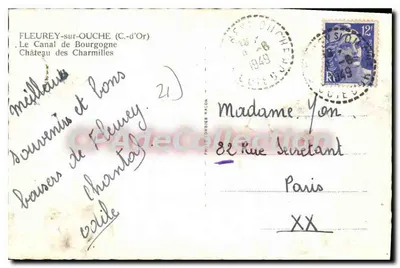 O Canal da Borgonha — Castelo das Charmilles — Fleurey-sur-Ouche (C.-d'Or) — Verso