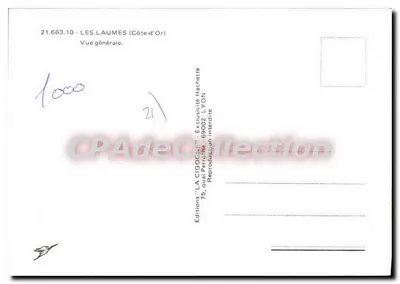 Les Laumes (Côte-d'Or) — Vista geral — Edições 'LA CIGOGNE', Lyon — Verso