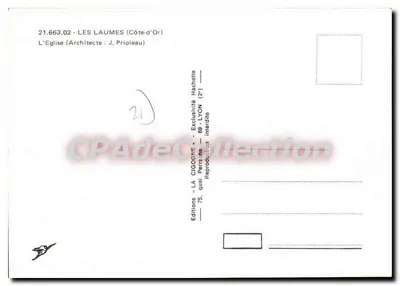 Les Laumes (Côte-d'Or) — A Igreja (Arquiteto: J. Prioleau) — Éditions LA CIGOGNE — Verso