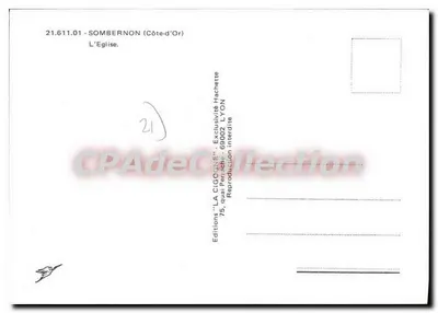 SOMBERNON (Côte-d'Or) — A Igreja — Edições 'LA CIGOGNE' — Verso