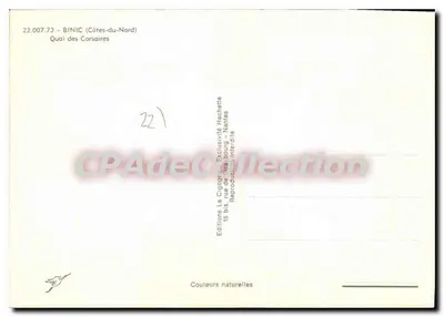 Biniac (Côtes-du-Nord) — Calçadão dos Corsários — Éditions La Cigogne — Verso