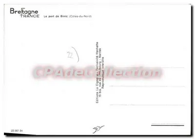O porto de Binic — Côtes-du-Nord — Edições La Cigogne — Verso