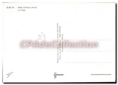 A Praia em Binic — Côte-du-Nord — Éditions de La Cigogne — Verso