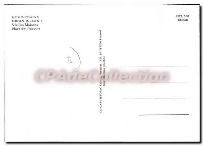 Dinan (C.-du-N.) — Vieilles Maisons, Place de l'Apport — CAF-THEOAC Éditions — Verso