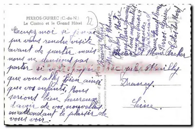 Casino en Grand Hotel de Trestraou — Perros-Guirec (C.-du-N.) — Edities Véron — Achterkant