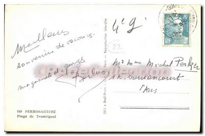 Praia de Trestignel — Perros-Guirec — editor CAF, n° (51) — Verso