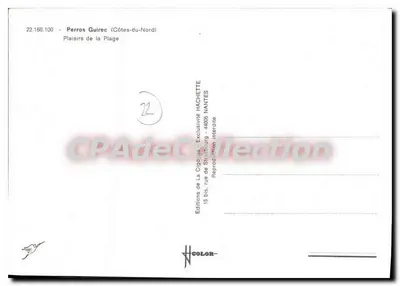 Perros-Guirec — Prazeres da praia — Éditions de La Clippline Hachette — Verso