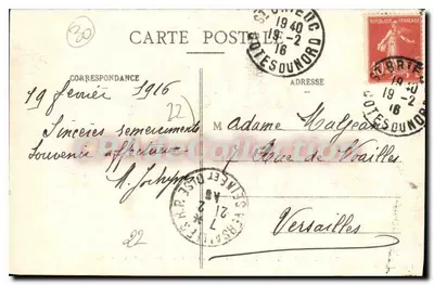 Saint-Brieuc - Casa Charner (71º Regimento de Infantaria) — Coleção E. Hamonic, St-B. — Verso