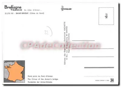 Rond-point du Pont-d'Armor — Saint-Brieuc — Wydawnictwo Hachette — Rewers