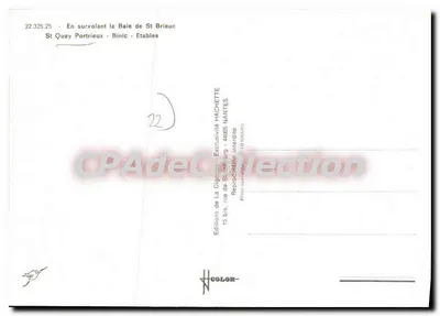 A Cegonha — Vista aérea da Baía de Saint-Brieuc — Éditions de La Cigogne — Verso