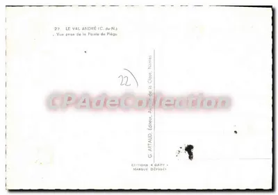 Ponta de Piégu — Vista tirada da Ponta de Piégu — G. ARTAUD, Editora, Avenida da Campanha, Nantes — Verso