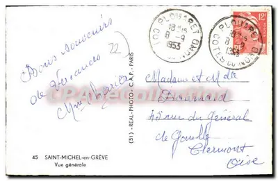 Saint-Michel-en-Grève — vista geral — Bilhete postal antigo (51) — Verso