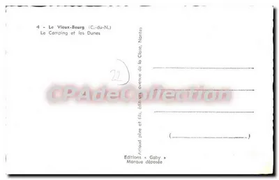 Le Vieux-Bourg (C.-du-N.) — O Camping e as Dunas — Éditions Gaby — Verso