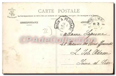 Ploumanach - Uma Rocha - A Cabeça do Lagarto — Coleção A. Waron, St-Brieuc, n° 129 bis — Verso