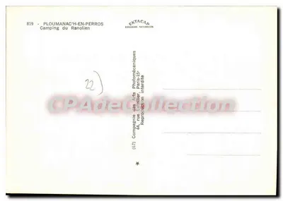PLOUMANAC'H-EN-PERROS — Camping du Ranolien — EKTACAP — Verso
