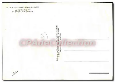 Pléhérel — vista geral e capela — Éditions La Cigogière — Verso