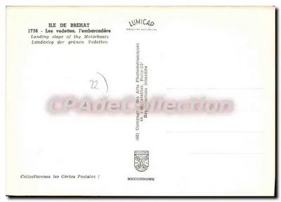 Ilha de Bréhat — Estação de desembarque das lanchas motorizadas — Lumicap — Verso