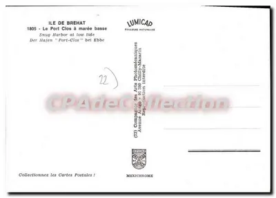 Ilha de Bréhat — O Porto-Clos com maré baixa — Lumicap — Verso