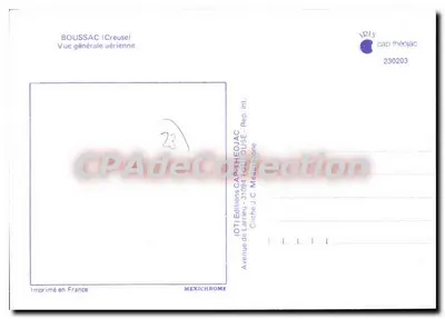 Boussac (Creuse) — Vista geral aérea — Editions Larrieu — Verso