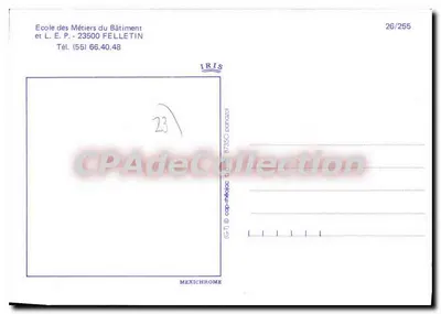 Escola dos Ofícios da Construção e L.E.P. Felletin — IRIS MEXICHROME — Verso