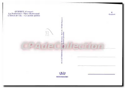 Gueret — widok panoramiczny z portretem — CAP-THÉONAC — Rewers