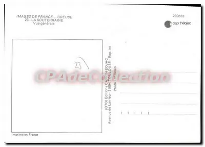 La Souterraine — Vista geral — Éditions Cap Théojac — Verso